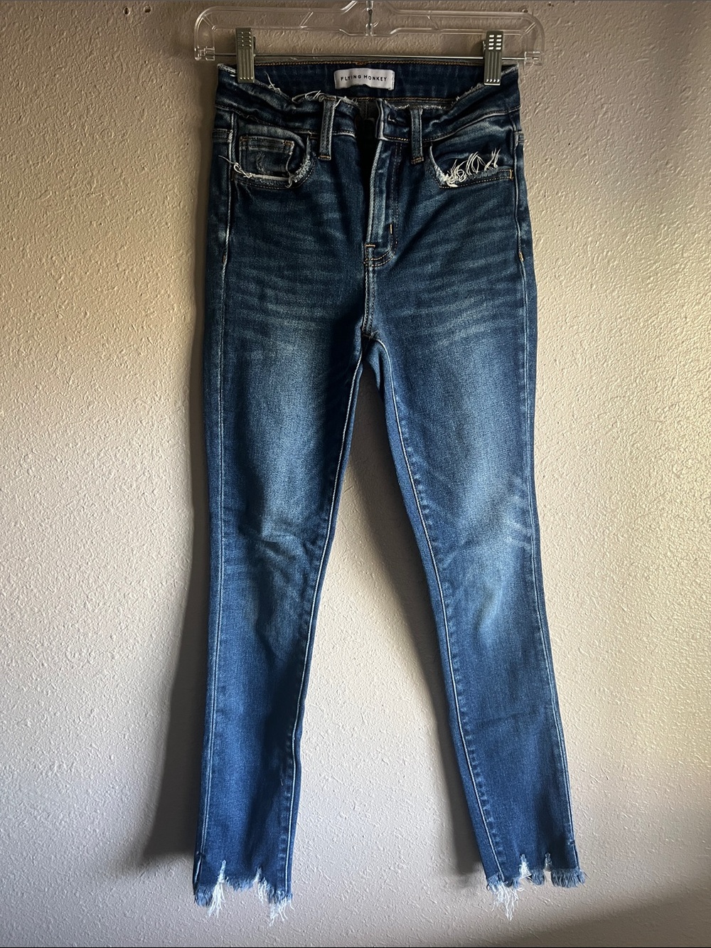Flying Monkey High-Rise Skinny Jeans with Frayed Hem